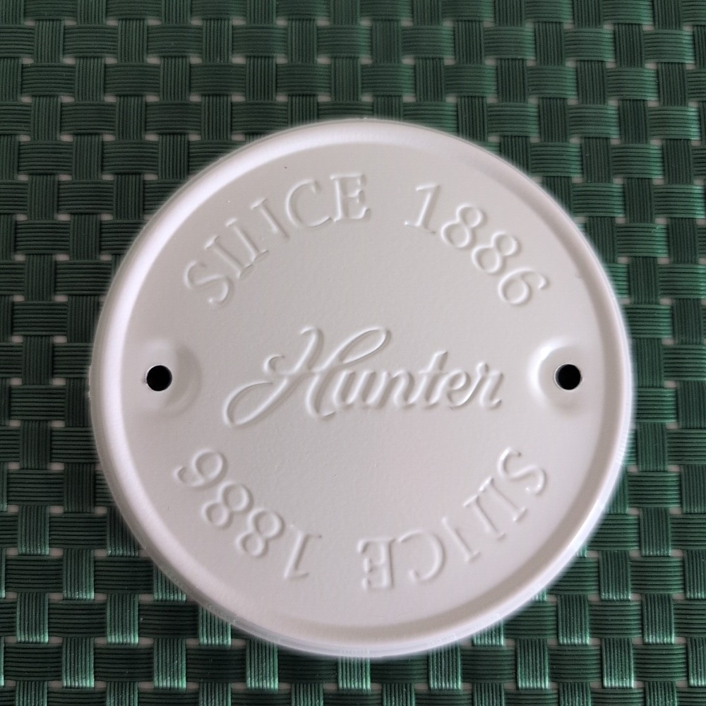 Hunter Ceiling Fan Cover Plate, White 3.5" Switch Cap, *Hardware Not Included.